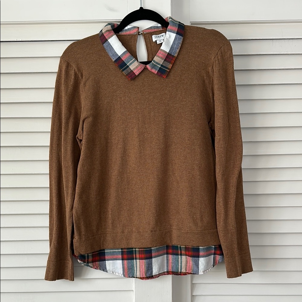 J. Crew Brown Crew Neck Sweater Lightweight Knit